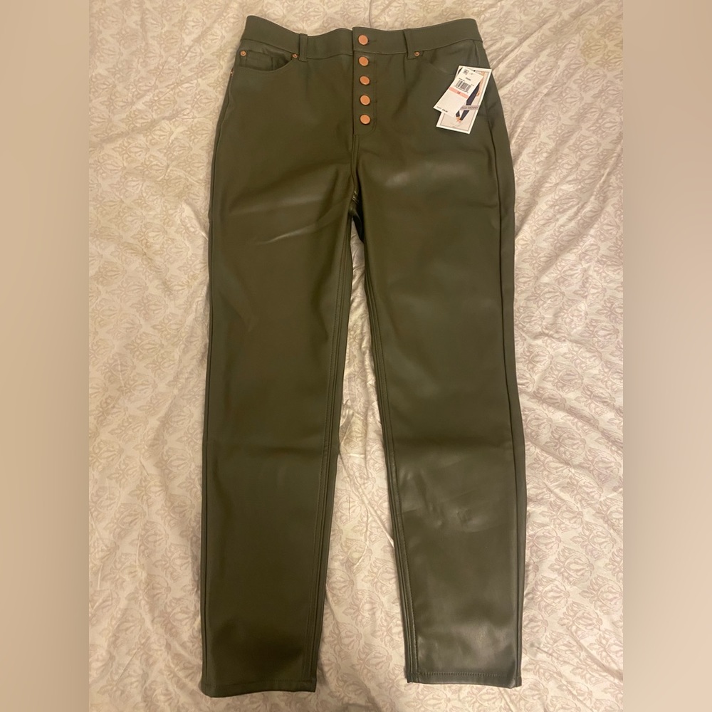 Leather Green Pants